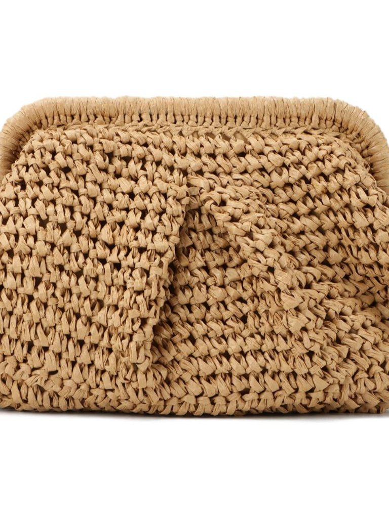 Straw Clutch Purses For Women Woven Dumpling Bag Summer Beach Clutch Wicker Cros